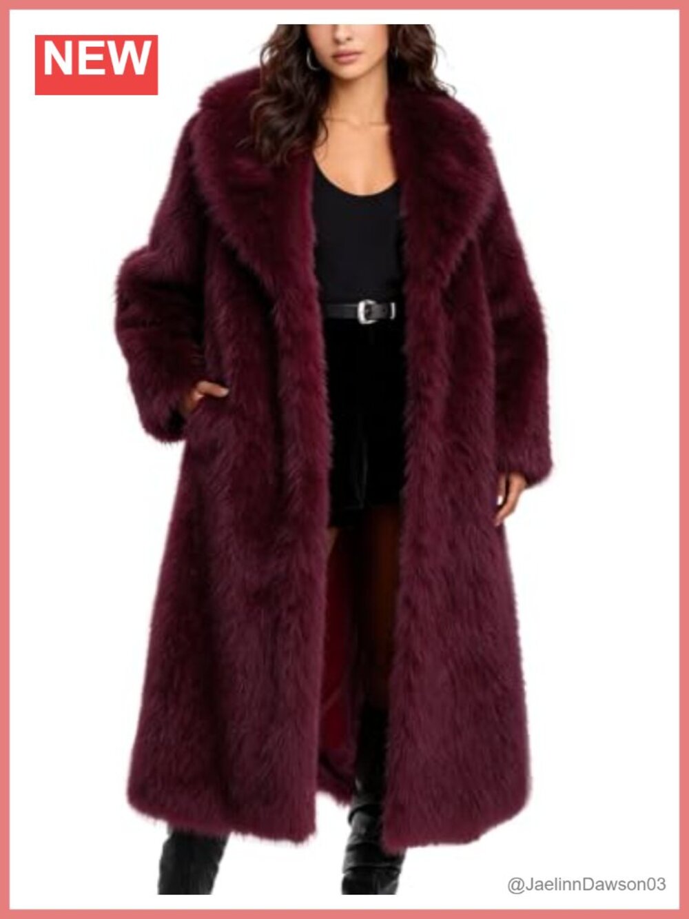Flygo Faux Fur Coat Long Fluffy Lapel Open Front Jacket